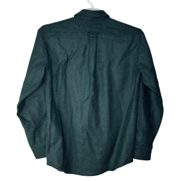 Filson Northwest Wool Shirt Men XS Black Green Twill Button Up Shacket Outdoor - Picture 2 of 4